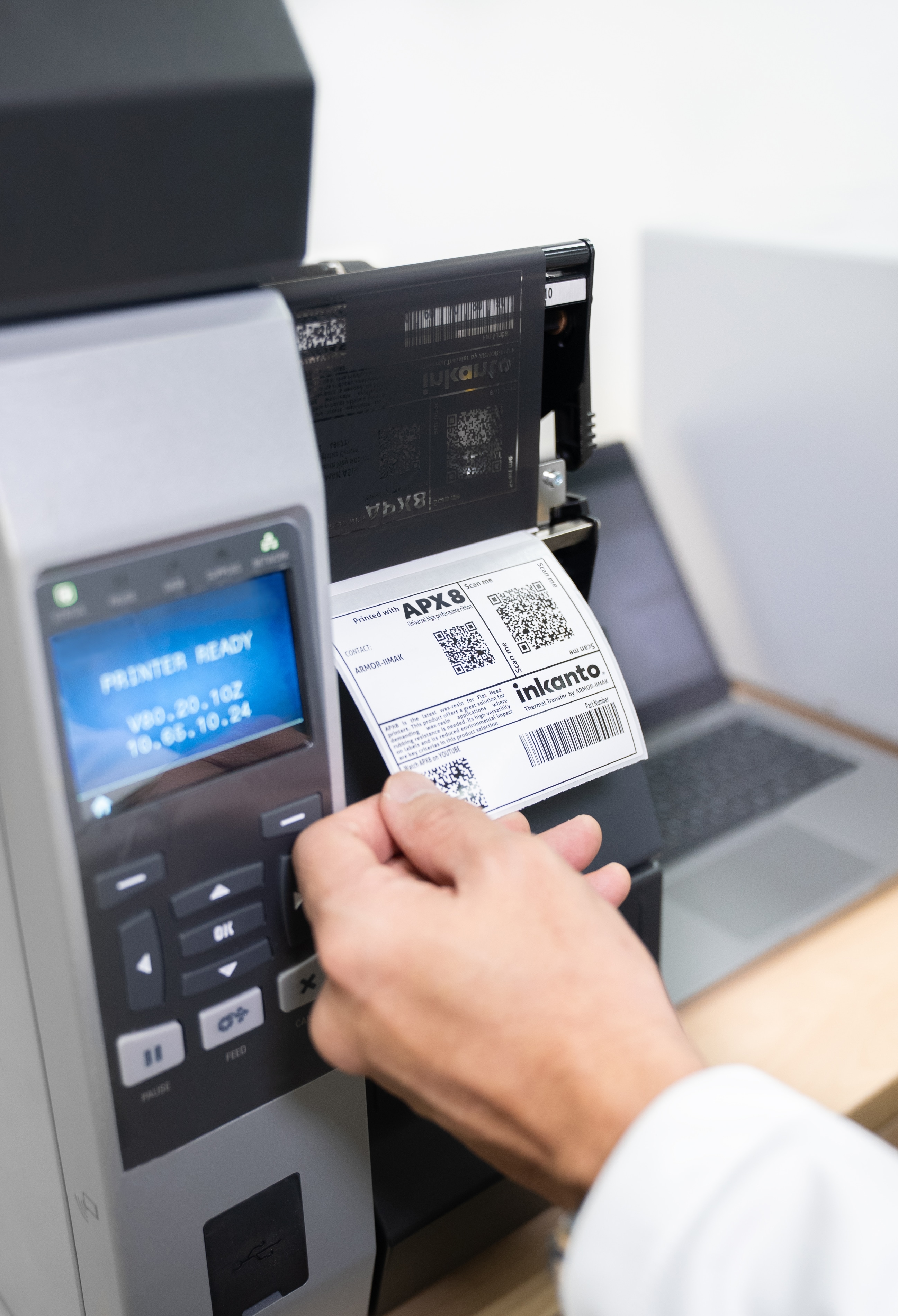 tt ribbon label printing qr code picture inkanto